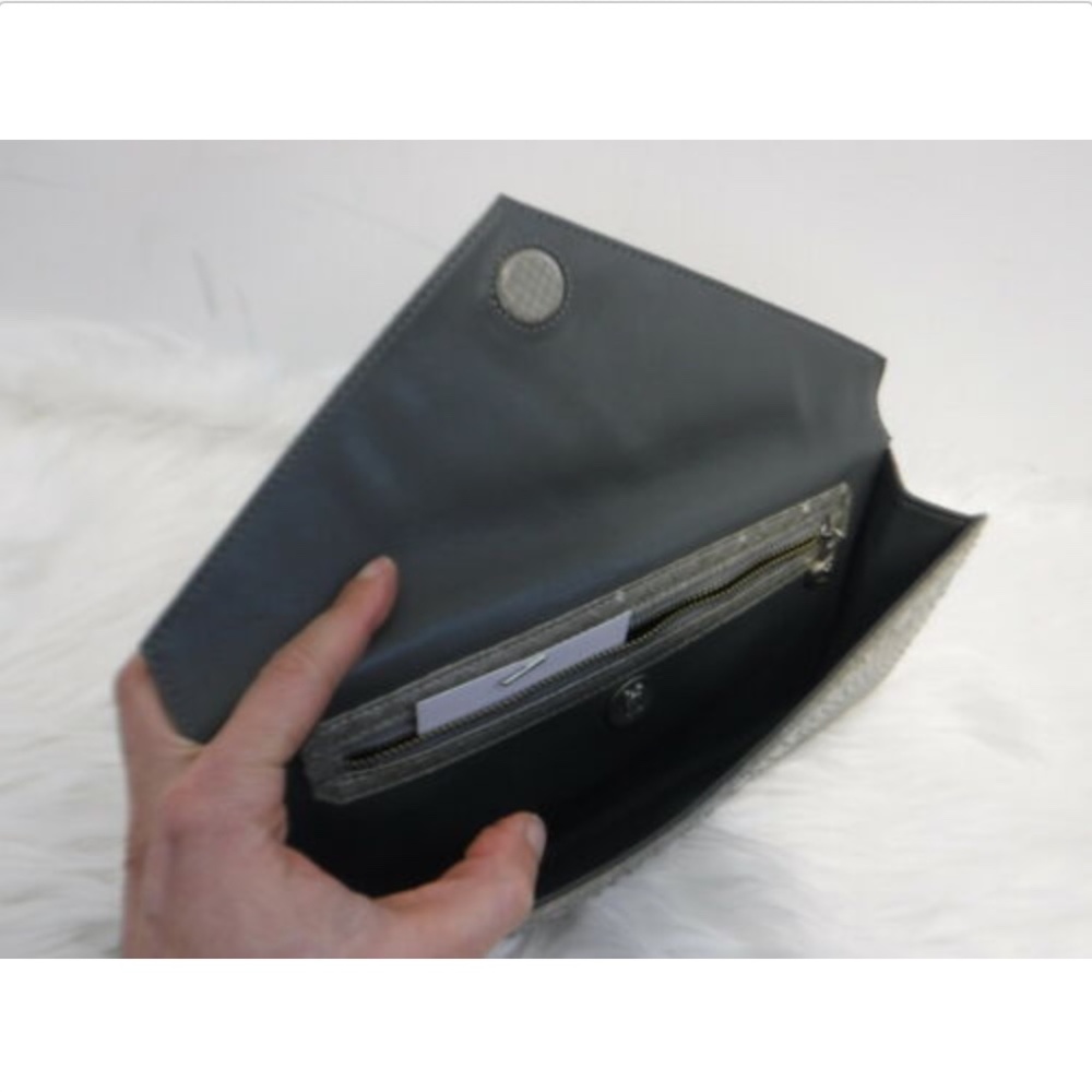 Lai Gray Python Envelope Clutch Purse - image 4